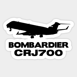 Bombardier CRJ700 Silhouette Print (Black) Sticker